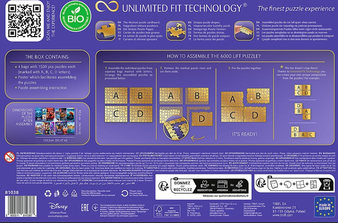 Puzzle Disney Trefl 6000 pièces Pixar