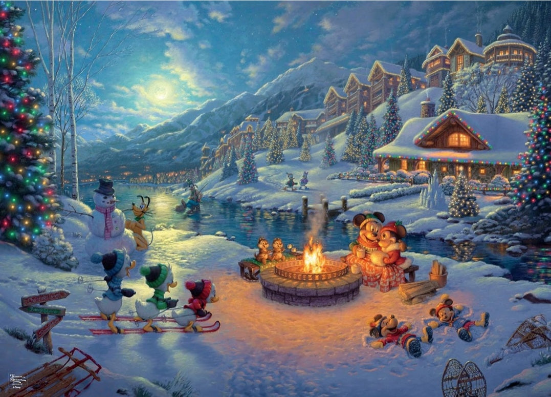 Puzzle Disney Ceaco 1000 pièces Mickey et Minnie Christmas Lodge