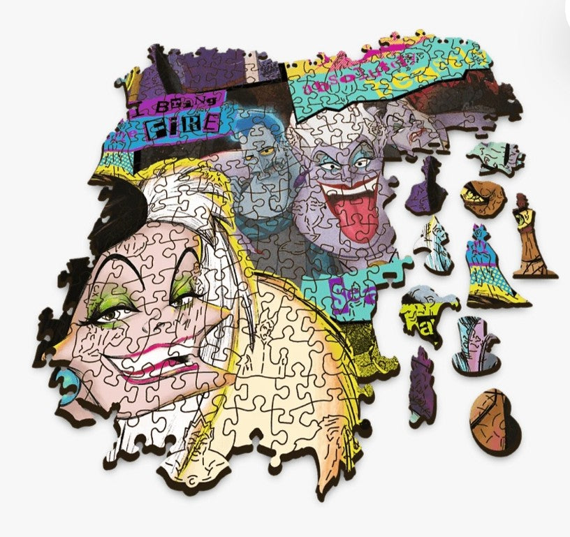 Puzzle Disney Trefl 1000 pièces en bois les vilains wood craft