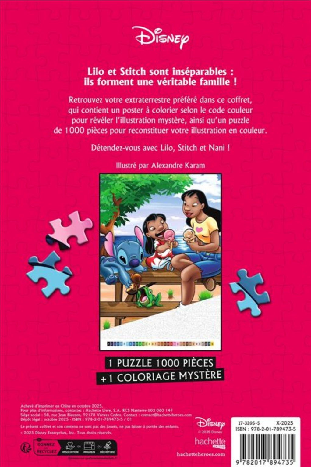 Puzzle Disney Mystère Hachette 1000 pièces Lilo et Stitch
