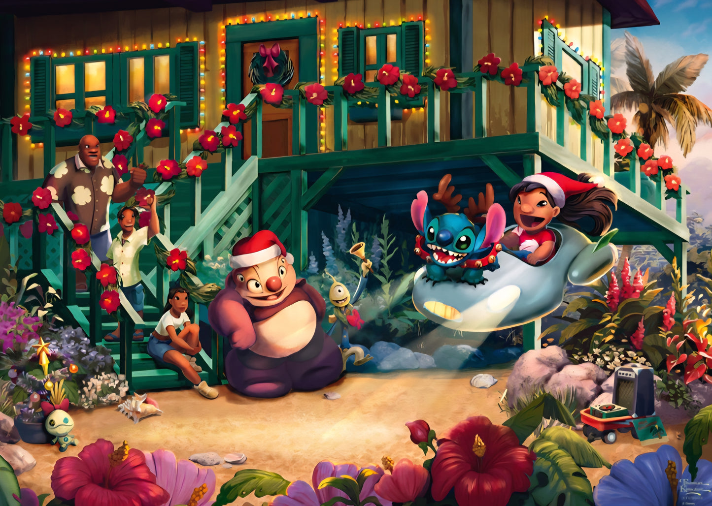 Puzzle Disney Schmidt 1000 pièces Lilo et Stitch Aloha Christmas