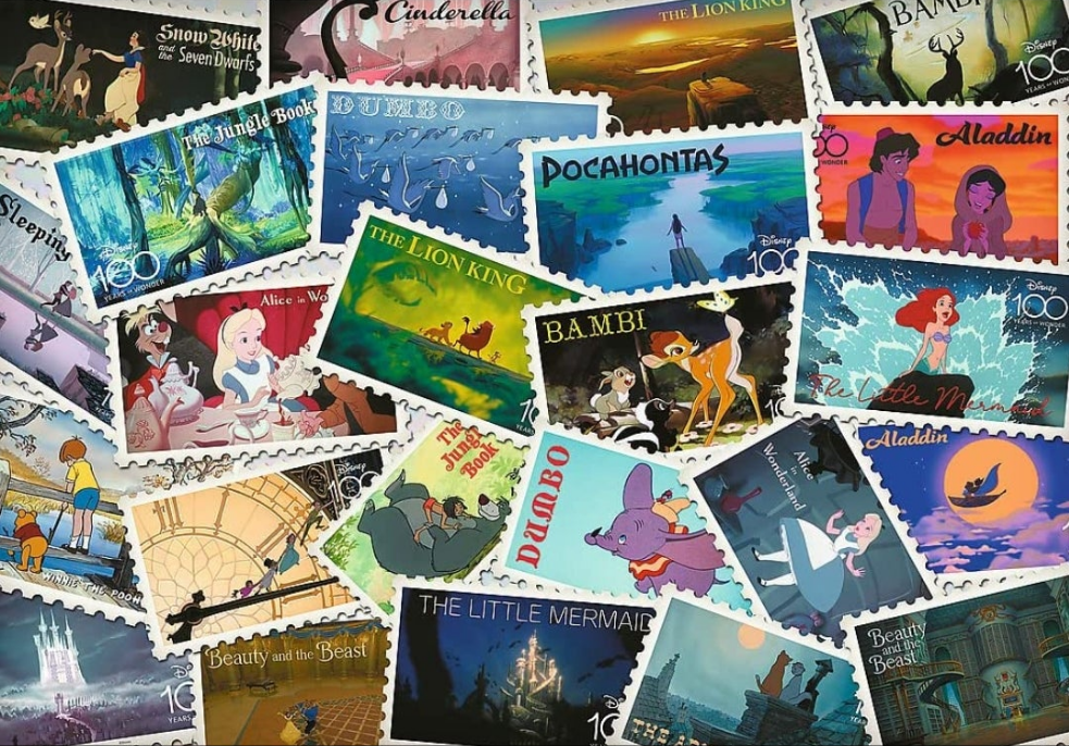 Puzzle Disney Trefl 1000 pièces timbres vintage