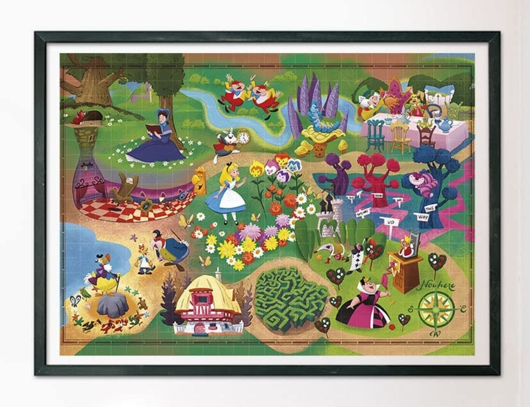 Puzzle Disney Clementoni 1000 pièces Alice Story Maps