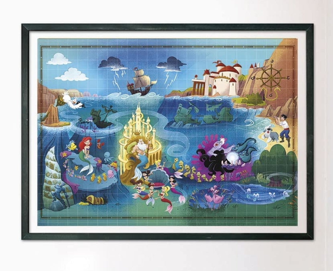 Puzzle Disney Clementoni 1000 pièces Story Maps Ariel