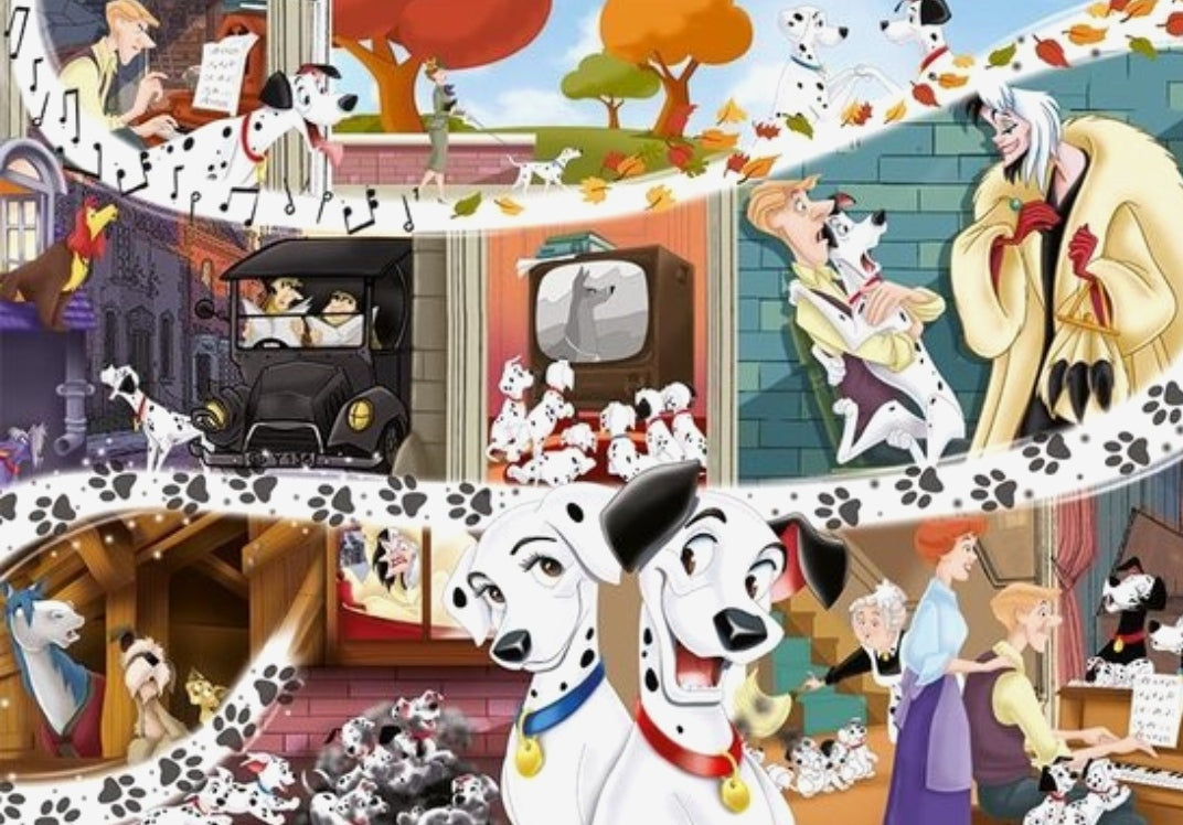 Puzzle Disney Jumbo 1000 pièces les 101 dalmatiens
