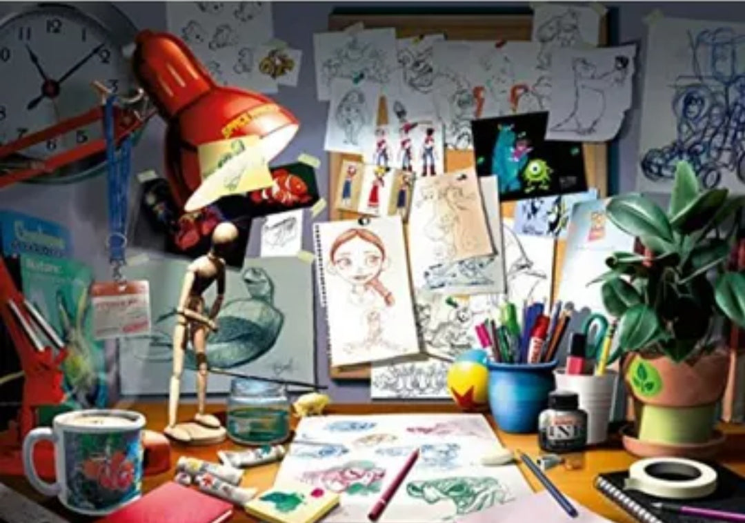 Puzzle Disney Pixar Ravensburger 1000 pièces Le bureau d'artiste