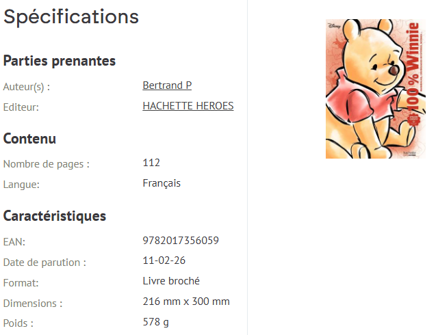 Livre Disney Hachette 100% Winnie Mandalas, coloriages mystères, scènes... Bertrand P