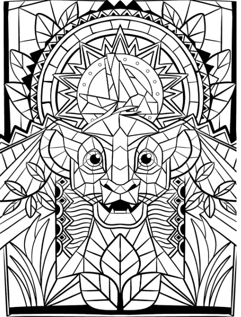 Livre Disney Hachette 100 % Simba mandalas, coloriages mystères, scènes...