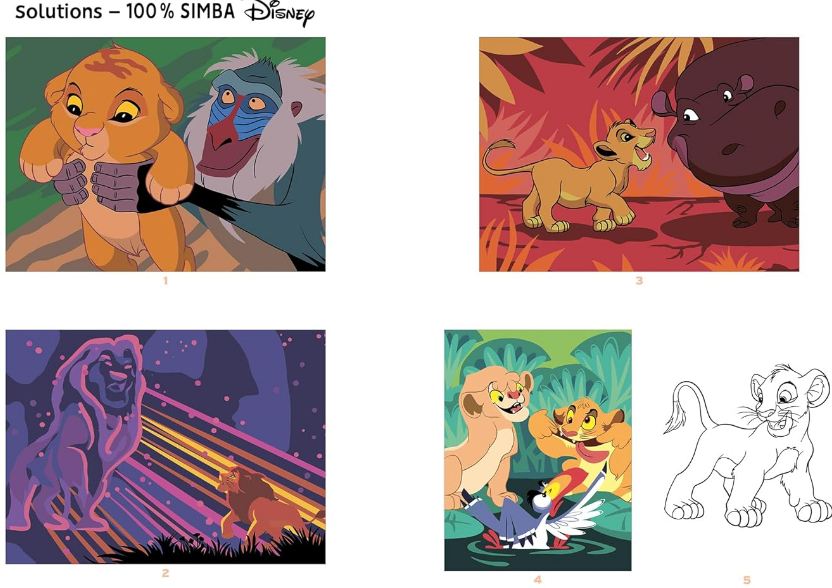 Livre Disney Hachette 100 % Simba mandalas, coloriages mystères, scènes...