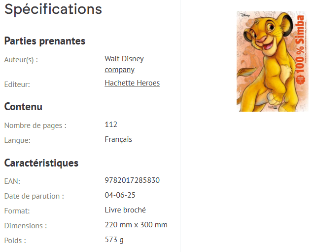 Livre Disney Hachette 100 % Simba mandalas, coloriages mystères, scènes...