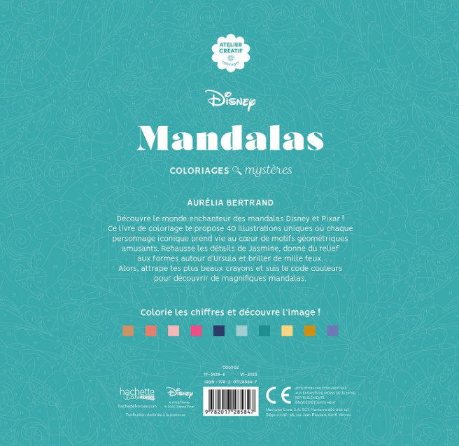 Livre Disney Hachette grand carré mystères mandalas