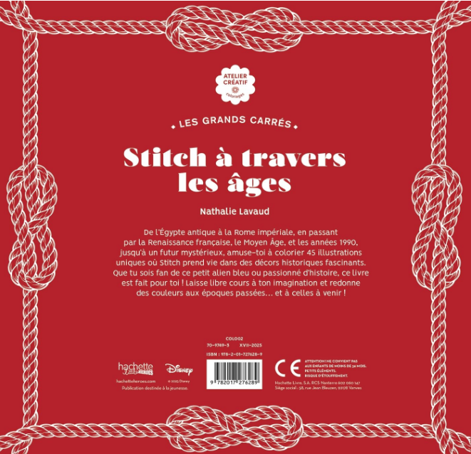 Livre Disney Hachette Stitch à travers les âges 45 coloriages