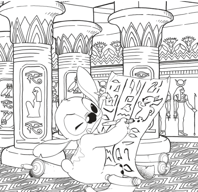 Livre Disney Hachette Stitch à travers les âges 45 coloriages