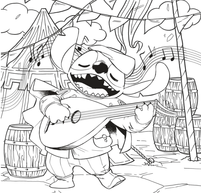 Livre Disney Hachette Stitch à travers les âges 45 coloriages
