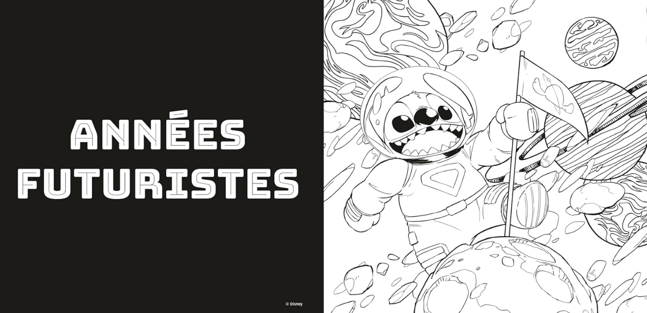 Livre Disney Hachette Stitch à travers les âges 45 coloriages