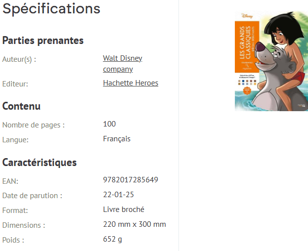 Livre Disney Hachette Coloriages Mystères Les Grands Classiques Spécial Débutants
