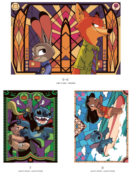 Livre Disney Hachette Coloriages Mystères Vitraux Tome 2