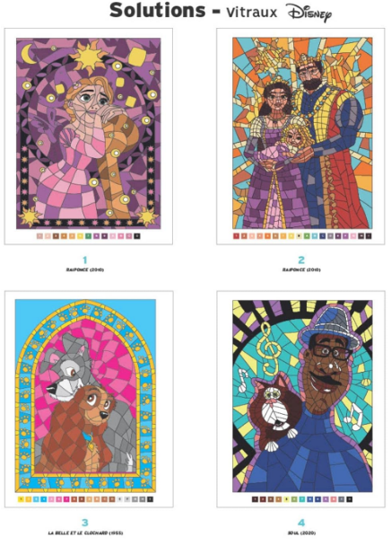 Livre Disney Hachette Coloriages Mystères Vitraux