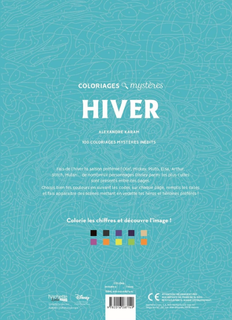 Livre Disney Hachette Coloriages Mystères Hiver