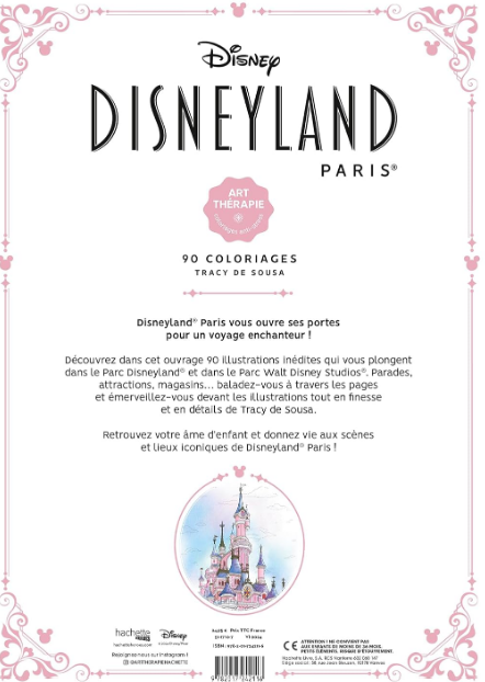 Livre Disney Hachette Coloriage Disneyland Paris