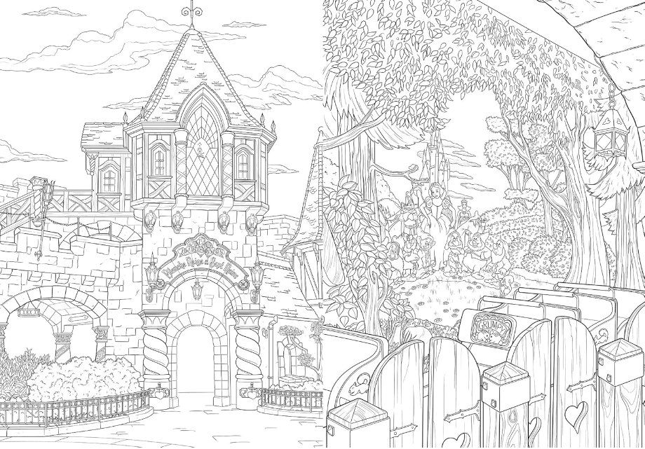 Livre Disney Hachette Coloriage Disneyland Paris