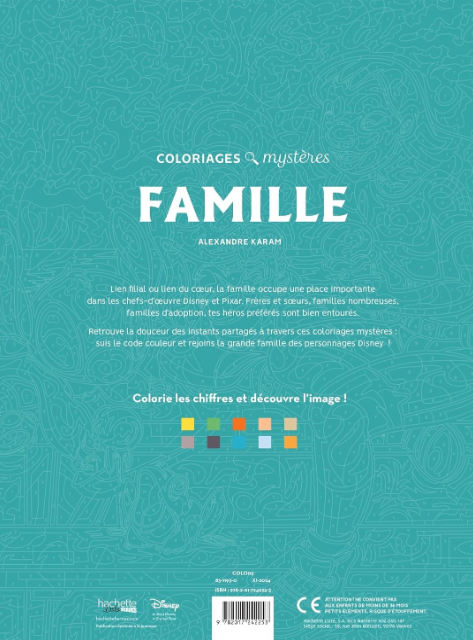 Livre Disney Hachette Coloriages Mystères Famille