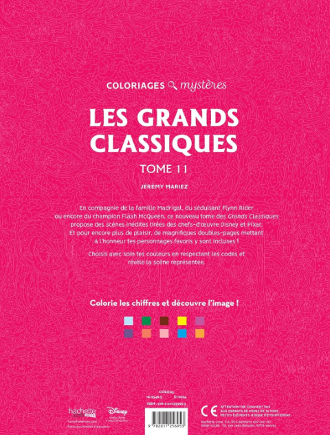 Livre Disney Hachette Coloriages Mystères Les Grands Classiques Tome 11