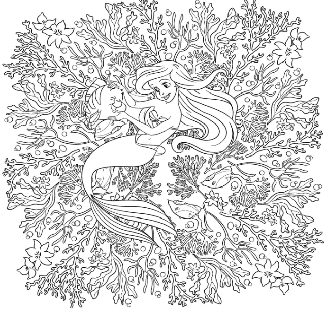 Livre Disney Hachette Coloriages Mandalas Fleurs