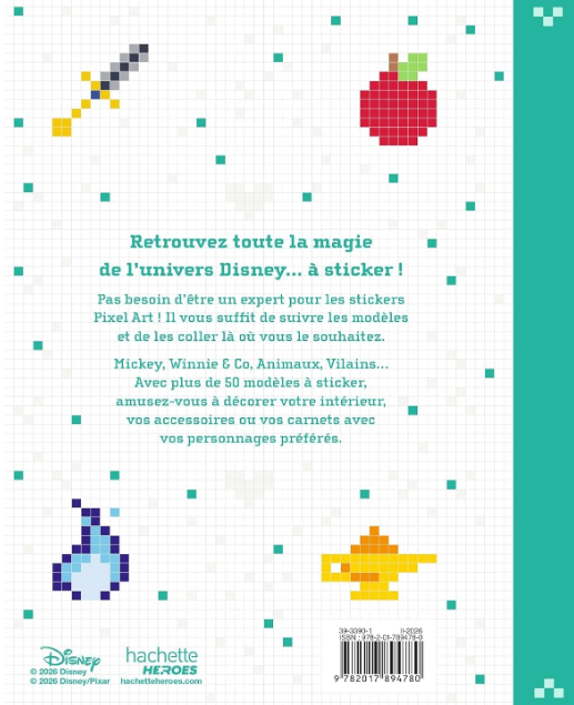 Livre Disney Hachette Stickers Pixel Art