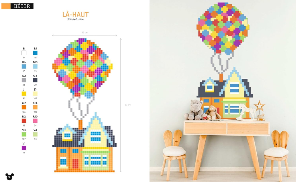 Livre Disney Hachette Stickers Pixel Art