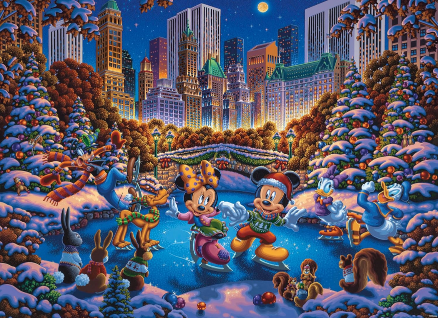 Puzzle Disney Ceaco Dowdle 1500 pièces Mickey and friends Patinage à Central Park