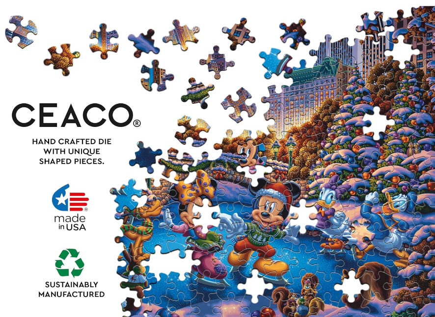 Puzzle Disney Ceaco Dowdle 1500 pièces Mickey and friends Patinage à Central Park