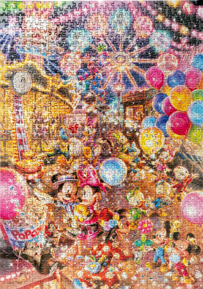 Puzzle Tenyo Disney La Fête Foraine 1000 pièces ( très petites pièces)