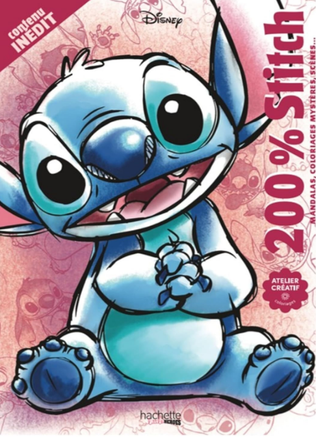 Livre Disney Hachette 200% Stitch mandalas, coloriages mystères, scènes...
