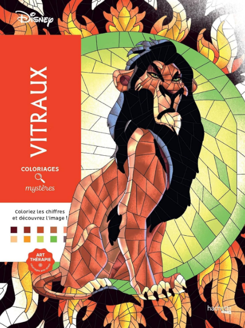 Livre Disney Hachette Coloriages Mystères Vitraux
