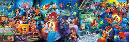 Puzzle panorama Disney Tenyo 456 pièces Les célèbres scènes (petites pièces)