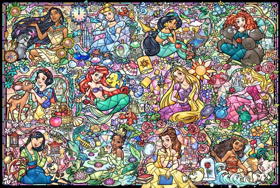 Puzzle Disney Princesses Vitrail 1000 pièces – Tenyo
