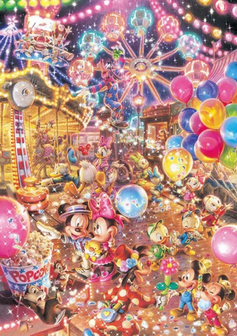 Puzzle Tenyo Disney La Fête Foraine 1000 pièces ( très petites pièces)