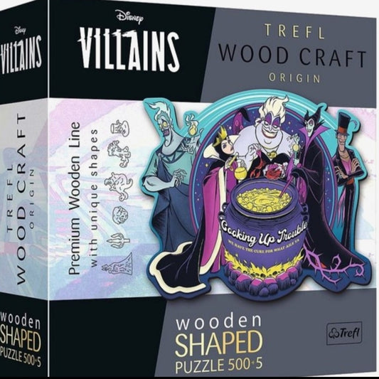 Puzzle Disney Trefl 500+5 pièces en bois vilains Wood craft