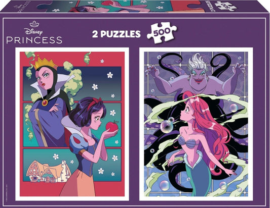 Puzzle Disney Educa 2 x 500 pièces vilains vs princesses
