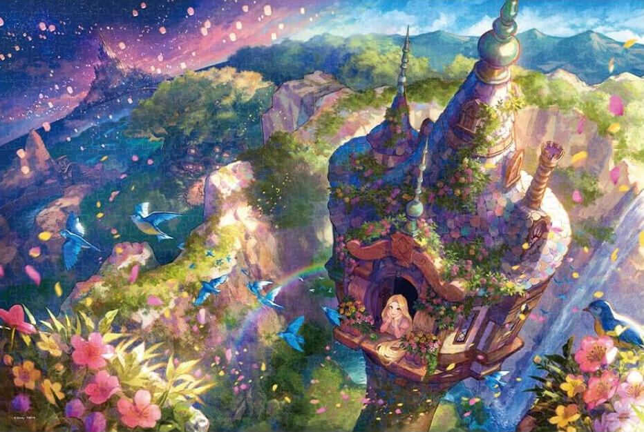 Puzzle Disney Tenyo 1000 pièces Raiponce par l'illustratrice Fuzichoco