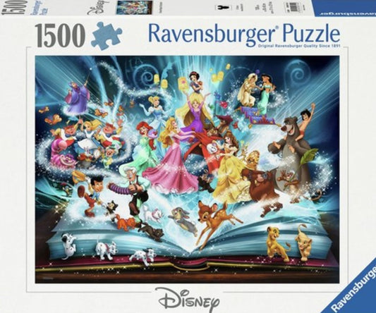 Puzzle Disney Ravensburger 1500 pièces Le livre Magie des contes Disney