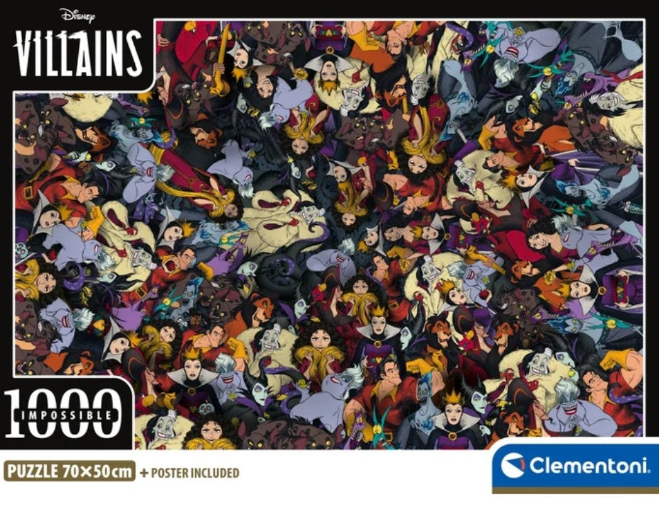Puzzle Disney Clementoni 1000 pièces Vilains impossible
