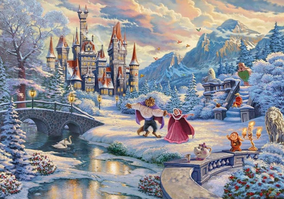 Puzzle Disney Schmidt 1000 pièces La Belle et la Bête en hiver